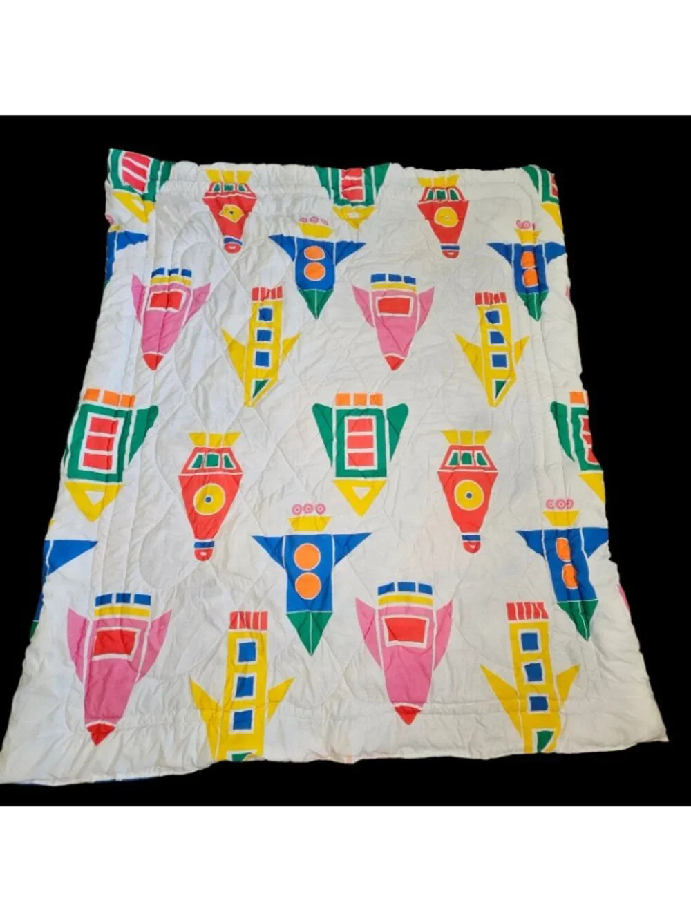 VTG Dan River Wendy Waselle's Learning Line Space Race Comforter Full Reversible